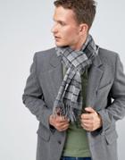 Glen Lossie Lambswool Plaid Scarf In Gray - Gray