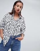 Prettylittlething Dalmatian Print Shirt - White