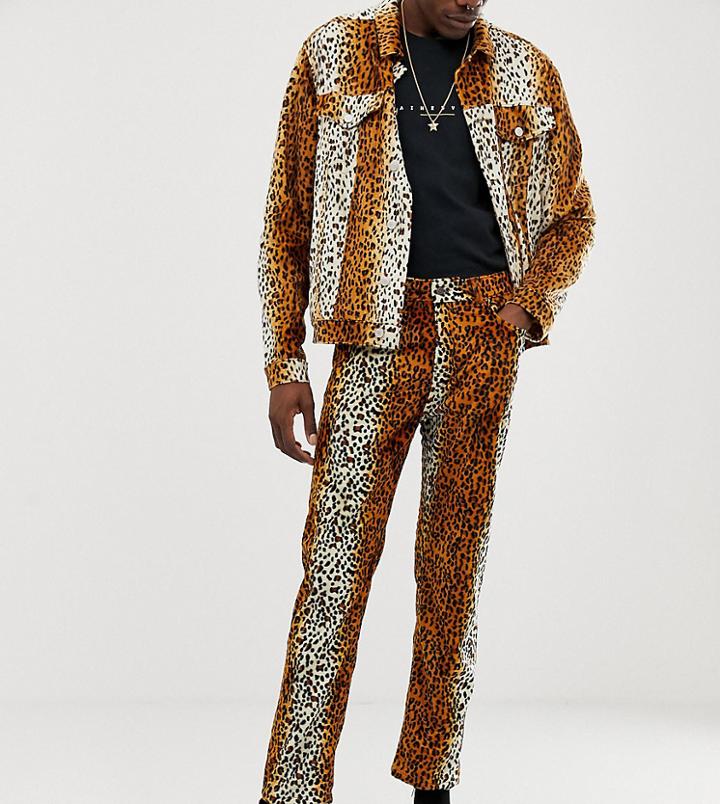Reclaimed Vintage Leopard Printed Pants-brown