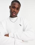 Abercrombie & Fitch Silicon Chest Logo High Neck Sweatshirt In White