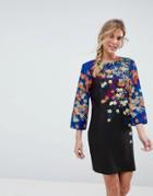 Asos Mini Shift Dress In Floral Print - Multi