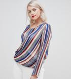 Unique21 Hero Striped Wrap Front Top - Multi