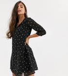Y.a.s Tall Button Front Floral Mini Dress-multi