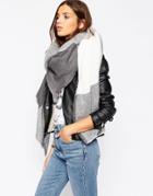 Asos Oversized Square Scarf In Oversized Blown Up Check - Multi