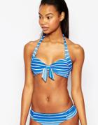 Seafolly Tie Front Halter Bikini Top - Lapis