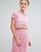 Little White Lies Jerry Crochet Top - Pink