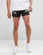 Hype Retro Shorts In Souvenir Print - Black