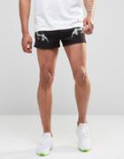 Hype Retro Shorts In Souvenir Print - Black