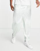Asos Design Balloon Smart Pants In High Shine Pastel Mint-green