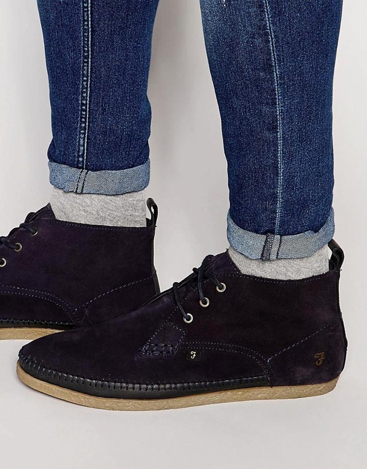 Farah Drape Hi Chukka Boot - Navy