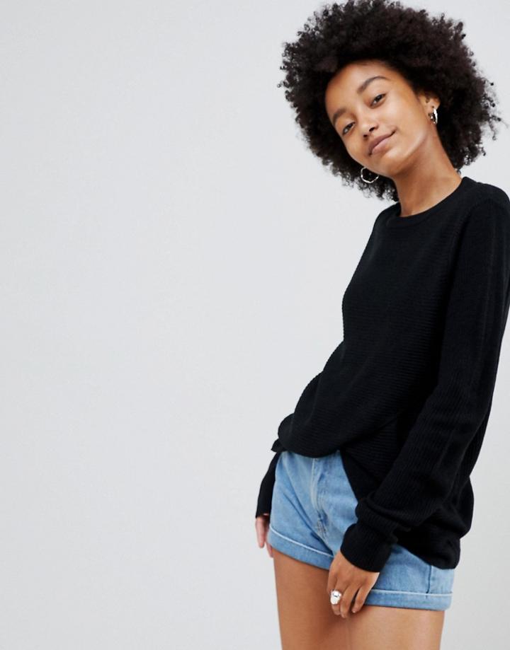 Brave Soul Village Cross Front Sweater - Black