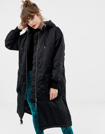 Monki Utility Parka - Black