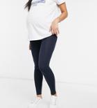 Topshop Maternity High Waisted Leggings In Navy