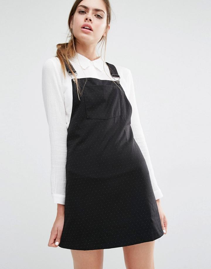 Suncoo Ceo Polka Dot Pinafore Dress - Black