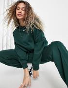 Nike Mini Swoosh Oversized Cropped Sweatshirt In Pro Green