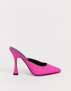 Truffle Collection Pointed High Heel Mules In Pink