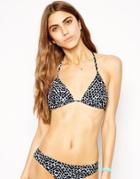 Talulah Day Dreamer Triangle Bikini Top - Mono Geo Print