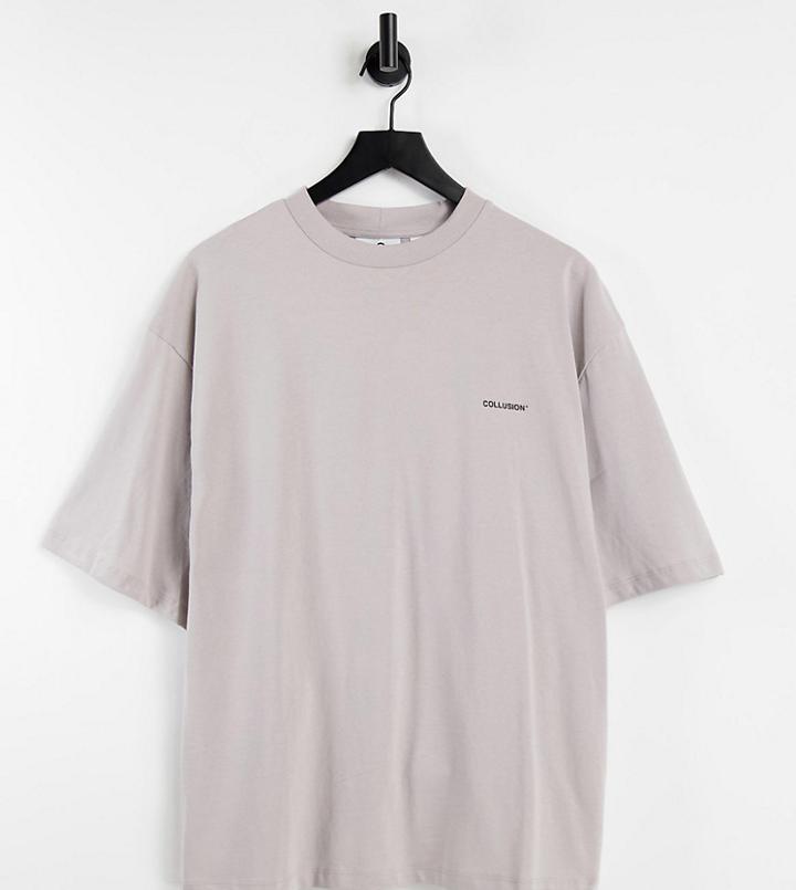 Collusion Organic Cotton Logo T-shirt In Light Brown