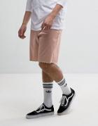 Asos Wide Leg Shorts With Raw Edge In Pink - Pink