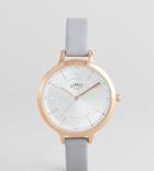 Limit Sunray Faux Leather Watch In Gray Exclusive To Asos - Gray