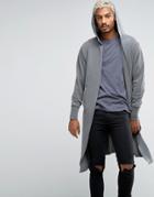 Asos Oversized Hooded Cardigan In Gray - Gray