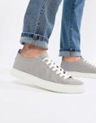 Asos Design Vegan Friendly Sneakers In Gray Faux Suede With Crepe Look Sole - Gray
