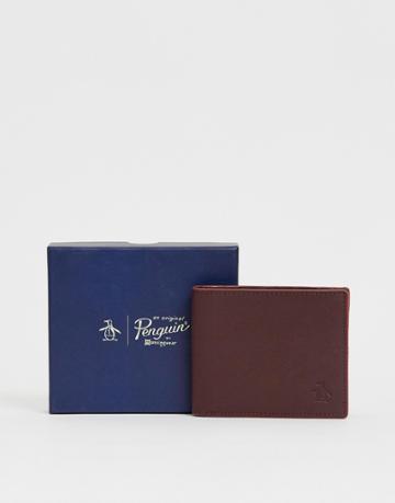 Original Penguin Leather Wallet In Brown