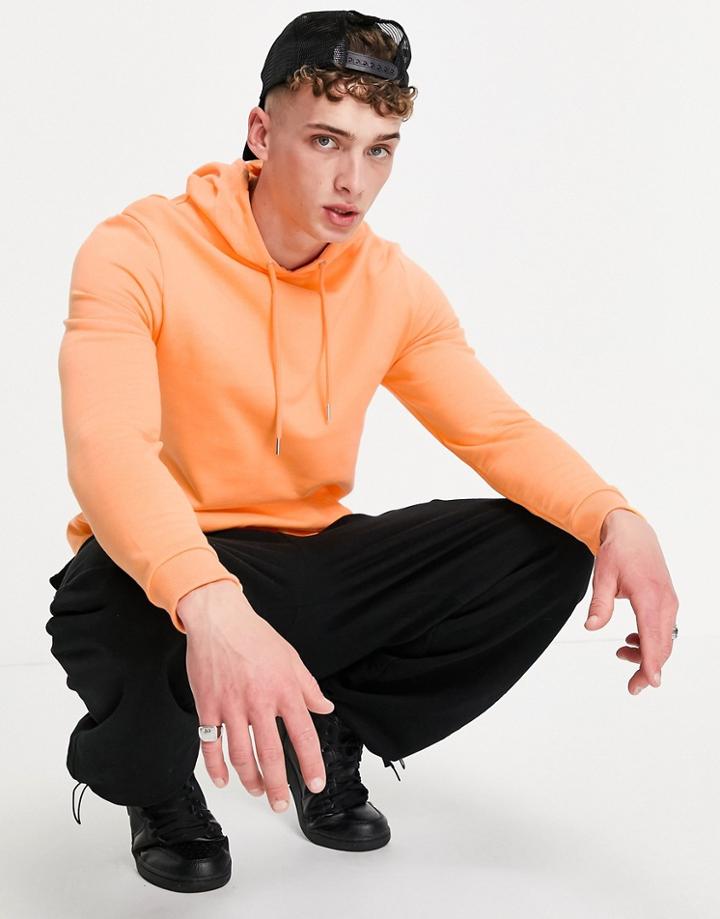 Asos Design Organic Longline Hoodie In Orange