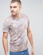 Selected Homme Heritage T-shirt With All Over Camo - Pink
