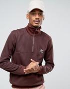 Adidas Originals Fallen Future Half Zip Sweat In Burgundy Br1816 - Red