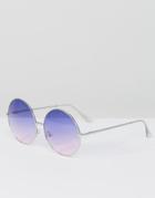 Skinnydip Oversized Round Sunglasses With Pale Purple Lens - Multi