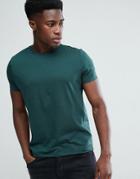 Asos Design T-shirt With Crew Neck In Green - Green
