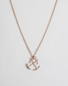 Simon Carter Double Anchor Pendant Necklace In Rose Gold - Gold