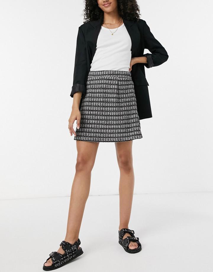 Vero Moda Mini Skirt In Black Check - Part Of A Set-multi