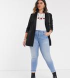 Only Curve Skinny Jean In Light Wash-blues