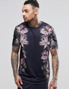 Asos Loungewear Skater T-shirt With Floral Print - Black