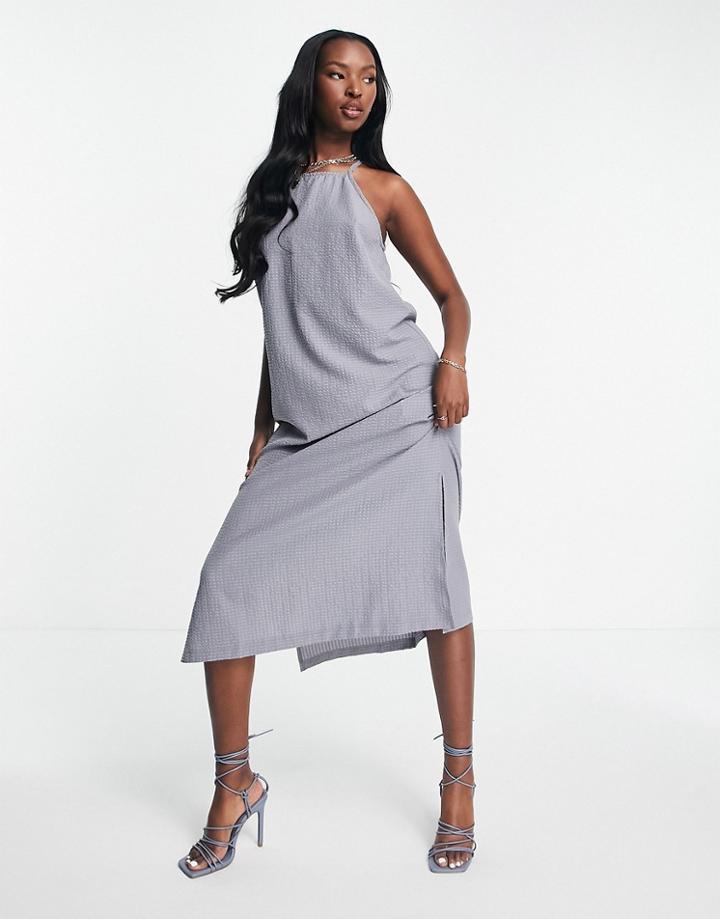 Trendyol Smart Cami Midi Dress In Gray