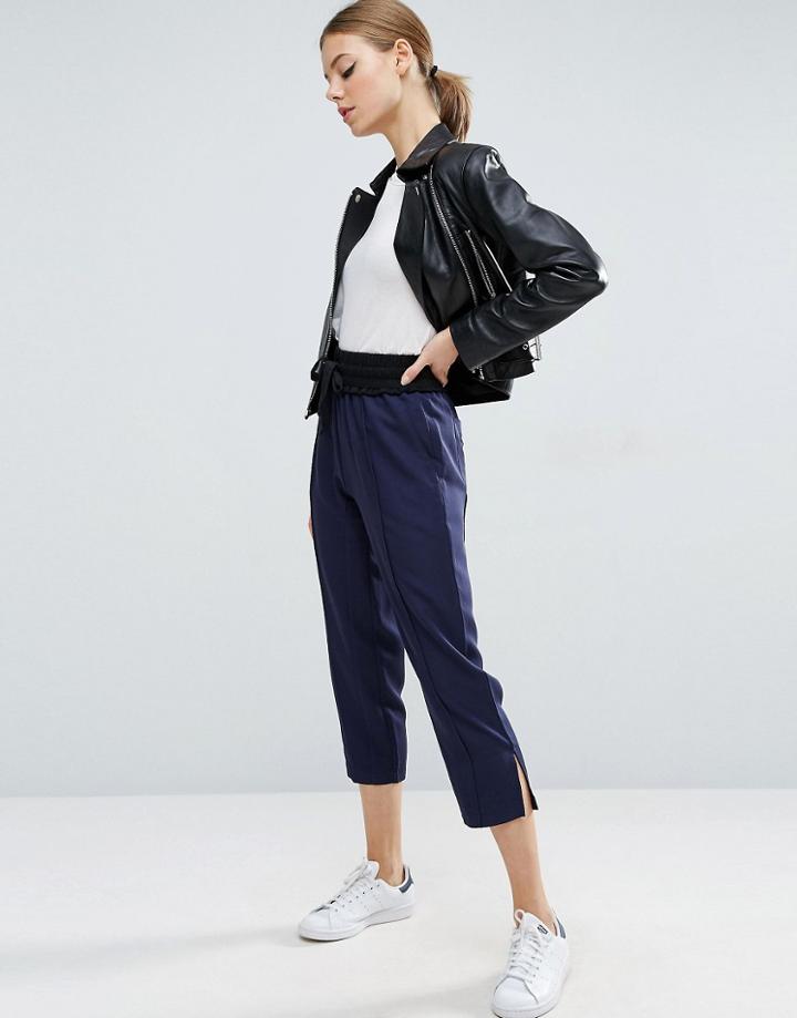 Asos Woven Straight Leg Track Pants - Blue