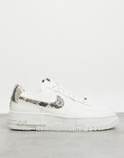 Nike Air Force 1 Pixel Sneakers In Off-white And Snake Print