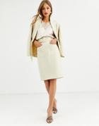 Y.a.s Belted High Waisted Skirt-beige