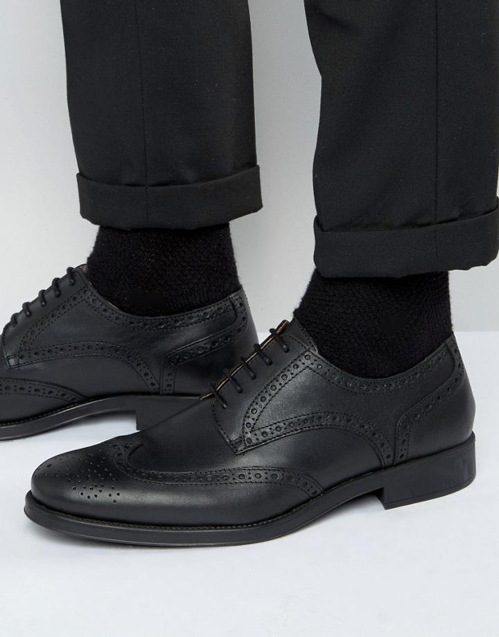 Selected Homme Oliver Brogue Shoes - Black