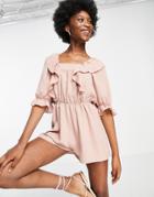 Topshop Notch Organic Cotton Denim Skirt In Ecru-neutral