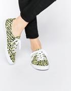 Asos Dagnall Canvas Lace Up Sneakers - Leopard