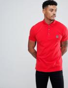Boss Slim Fit Logo Polo Shirt In Raspberry - Red
