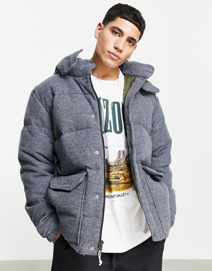 The North Face Sierra Down Wool Parka Jacket In Gray