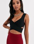 Band Of Stars Bandage Crossover Back Top In Black