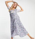 Violet Romance Maternity Maxi Dress In Mix & Match Floral-multi
