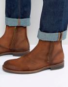 Jack & Jones Zippy Waxed Suede Boots - Brown