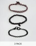 Icon Brand Mixed Combo Bracelets In 3 Pack - Multi
