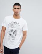 Jack & Jones Originals T-shirt With Skull Art Print - White